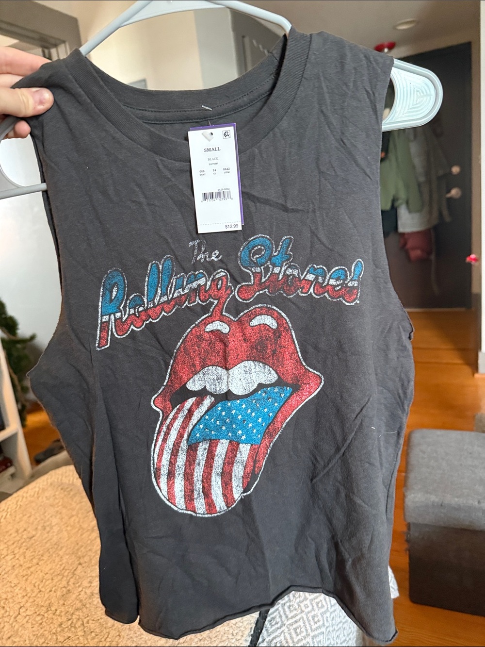 Target Black Rolling Stones Graphic Tank Top with Red, White & Blue